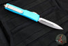 Microtech Ultratech OTF Knife- Double Edge- Turquoise Handle- Stonewash Full Serrated Blade 122-12 TQ