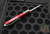 Microtech Ultratech OTF Knife- Double Edge- 2023 Christmas Finished Handle- White Finished Blade 122-1 CMAS