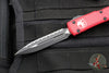 Microtech Ultratech OTF Knife- Double Edge- Red Handle- Black Full Serrated Blade 122-3 RD