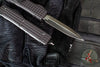 Microtech Ultratech Delta Double Edge Frag Shadow Full Serrated Black with Black DLC HW Nickel Boron Internals 122-3UT-DSH