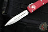 Microtech Ultratech OTF Knife- Double Edge- Merlot Red Handle- Satin Part Serrated Blade 122-5 MR