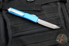 Microtech Ultratech OTF Knife- Tanto Edge- Blue Handle- Apocalyptic Blade 123-10 APBL