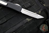 Microtech Ultratech OTF Knife- Tanto Edge- Black Handle- Stonewash Part Serrated Blade 123-11