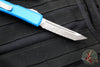 Microtech Ultratech OTF Knife- Tanto Edge- Blue Handle- Apocalyptic Full Serrated Blade 123-12 APBL