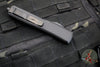 Microtech Ultratech OTF Knife- Shadow Edition- Tanto Edge- Black Handle- Black DLC Plain Edge Blade- Deep Engraved Clip 123-1 DLCTSH