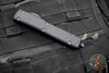 Microtech Ultratech OTF Knife- Shadow Edition- Tanto Edge- Black Handle- Black DLC Plain Edge Blade- Deep Engraved Clip 123-1 DLCTSH