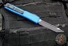 Microtech Ultratech OTF Knife- Tanto Edge- Blue Handle- Black Part Serrated Blade 123-2 BL