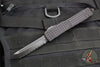 Microtech Ultratech OTF Knife- Delta- Tanto Edge- Frag Black Handle- Black DLC Full Serrated Edge Blade- DLC HW- Nickel Boron Internals 123-3UT-DS