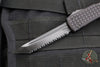 Microtech Ultratech OTF Knife- Delta- Tanto Edge- Frag Black Handle- Black DLC Full Serrated Edge Blade- DLC HW- Nickel Boron Internals 123-3UT-DS