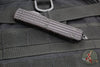 Microtech Ultratech OTF Knife- Delta- Tanto Edge- Frag Black Handle- Black DLC Full Serrated Edge Blade- DLC HW- Nickel Boron Internals 123-3UT-DS
