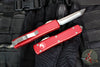 Microtech Ultratech OTF Knife- Tanto Edge- Red Handle With Satin Full Serrated Blade 123-6 RD