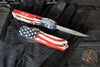 Microtech UTX-85 OTF Knife- GEN IV- Single Edge- Special 250th US Flag Graphic Handle- Apocalyptic Finished Blade 12314-10 APS-4J250