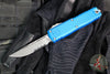 Microtech UTX-85 OTF Knife- GEN IV- Single Edge- Blue Handle- Apocalyptic Part Serrated Blade 12314-11 APBL