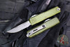 Microtech UTX-85 OTF Knife- GEN IV- Single Edge- OD Green Handle- Apocalyptic Part Serrated Blade 12314-11 APOD