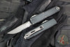 Microtech UTX-85 OTF Knife- GEN IV- Single Edge- Black Handle- Apocalyptic Part Serrated Blade 12314-11 AP