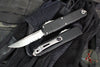 Microtech UTX-85 OTF Knife- GEN IV- Single Edge- Black Handle- Stonewash Part Serrated Blade 12314-11