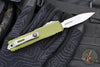 Microtech UTX-85 OTF Knife- GEN IV- Double Edge- OD Green Handle- Apocalyptic Part Serrated Blade 12324-11 APOD