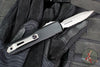 Microtech UTX-85 OTF Knife- GEN IV- Double Edge- Black Handle- Apocalyptic Finished Part Serrated Blade 12324-11 AP