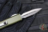 Microtech UTX-85 OTF Knife- GEN IV- Double Edge- OD Green Handle- Stonewash Part Serrated Blade 12324-11 OD