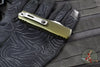 Microtech UTX-85 OTF Knife- GEN IV- Double Edge- OD Green Handle- Stonewash Part Serrated Blade 12324-11 OD