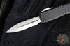 Microtech UTX-85 OTF Knife- GEN IV- Double Edge- Black Handle- Stonewash Part Serrated Blade 12324-11
