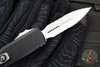 Microtech UTX-85 OTF Knife- GEN IV- Double Edge- Black Handle- Stonewash Part Serrated Blade 12324-11