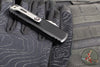 Microtech UTX-85 OTF Knife- GEN IV- Double Edge- Black Handle- Stonewash Part Serrated Blade 12324-11