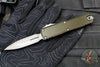 Microtech UTX-85 OTF Knife- GEN IV- Double Edge- OD Green Handle- Apocalyptic Full Serrated Blade 12324-12 APOD