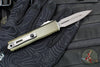 Microtech UTX-85 OTF Knife- GEN IV- Double Edge- OD Green Handle- Apocalyptic Full Serrated Blade 12324-12 APOD
