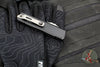 Microtech UTX-85 OTF Knife- GEN IV- Double Edge- Black Handle- Apocalyptic Full Serrated Blade 12324-12 AP