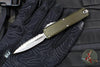 Microtech UTX-85 OTF Knife- GEN IV- Double Edge- OD Green Handle- Stonewash Full Serrated Blade 12324-12 OD