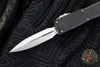 Microtech UTX-85 OTF Knife- GEN IV- Double Edge- Black Handle- Stonewash Full Serrated Blade 12324-12