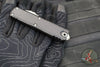 Microtech UTX-85 OTF Knife- GEN IV- Double Edge- Black Handle- Stonewash Full Serrated Blade 12324-12