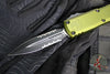 Microtech UTX-85 OTF Knife- GEN IV- Double Edge- OD Green Handle- Black Part Serrated Blade 12324-2 OD