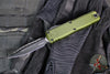 Microtech UTX-85 OTF Knife- GEN IV- Double Edge- OD Green Handle- Black Full Serrated Blade 12324-3 OD