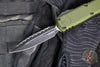 Microtech UTX-85 OTF Knife- GEN IV- Double Edge- OD Green Handle- Black Full Serrated Blade 12324-3 OD
