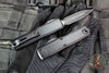 Microtech UTX-85 OTF Knife- GEN IV- Double Edge- Tactical- Black Handle- Black Double Full Serrated Blade 12324-D3 T