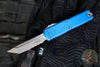 Microtech UTX-85 OTF Knife- GEN IV- Tanto Edge- Blue Handle- Apocalyptic Part Serrated Blade 12334-11 APBL