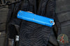 Microtech UTX-85 OTF Knife- GEN IV- Tanto Edge- Blue Handle- Apocalyptic Part Serrated Blade 12334-11 APBL