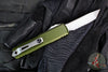Microtech UTX-85 OTF Knife- GEN IV- Tanto Edge- OD Green Handle- Stonewash Part Serrated Blade 12334-11 OD
