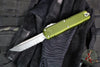 Microtech UTX-85 OTF Knife- GEN IV- Tanto Edge- OD Green Handle- Stonewash Full Serrated Blade 12334-12 OD