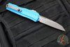 Microtech Cypher II- Single Edge- Blue Handle- Apocalyptic Plain Edge Blade 1241-10 APBL
