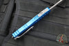 Microtech Cypher II- Single Edge- Blue Handle- Apocalyptic Plain Edge Blade 1241-10 APBL