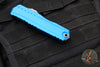 Microtech Cypher II- Single Edge- Blue Handle- Apocalyptic Plain Edge Blade 1241-10 APBL
