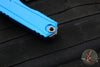 Microtech Cypher II- Single Edge- Blue Handle- Apocalyptic Plain Edge Blade 1241-10 APBL