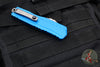 Microtech Cypher II- Single Edge- Blue Handle- Stonewash Plain Edge Blade 1241-10 BL