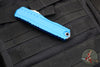 Microtech Cypher II- Single Edge- Blue Handle- Stonewash Plain Edge Blade 1241-10 BL