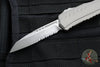 Microtech Cypher II- Single Edge- Natural Clear Finished Handle- Apocalyptic Part Serrated Edge Blade 1241-11 APNC