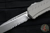 Microtech Cypher II- Single Edge- Natural Clear Finished Handle- Apocalyptic Part Serrated Edge Blade 1241-11 APNC
