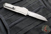 Microtech Cypher II- Single Edge- Natural Clear Finished Handle- Apocalyptic Part Serrated Edge Blade 1241-11 APNC